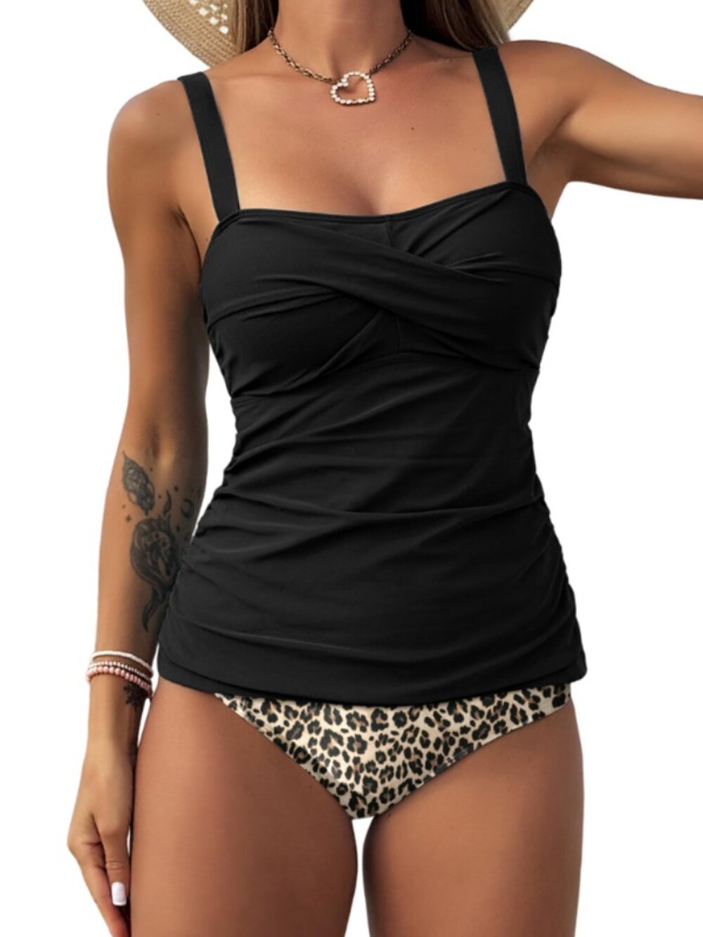 ZAFUL Women's Twist Front Tankini Swimsuit size L